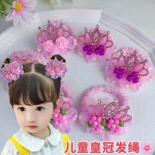 儿童皇冠头饰高颜值公主风头花扎头发圈花朵皮筋头绳女孩宝宝发饰