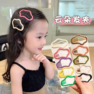 儿童新款 镂空云朵糖果色BB夹秋冬莫兰迪色碎发夹侧边夹后脑勺发夹