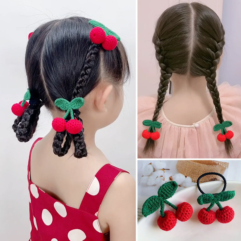 秋冬网红同款儿童毛线针织樱桃发夹发绳女童可爱甜美扎头发发饰,童装/婴儿装/亲子装,发饰,淘宝优惠券,粉丝福利购,淘宝优惠卷