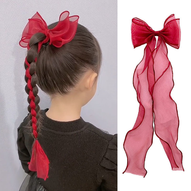 儿童高马尾四股圆辫飘带蝴蝶结发夹女童经典气质公主雪纱发卡发饰,童装/婴儿装/亲子装,发饰,淘宝优惠券,粉丝福利购,淘宝优惠卷