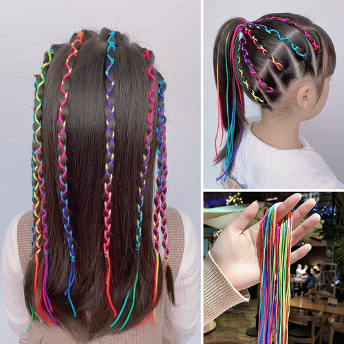 网红披肩发编发绳儿童甜酷女孩