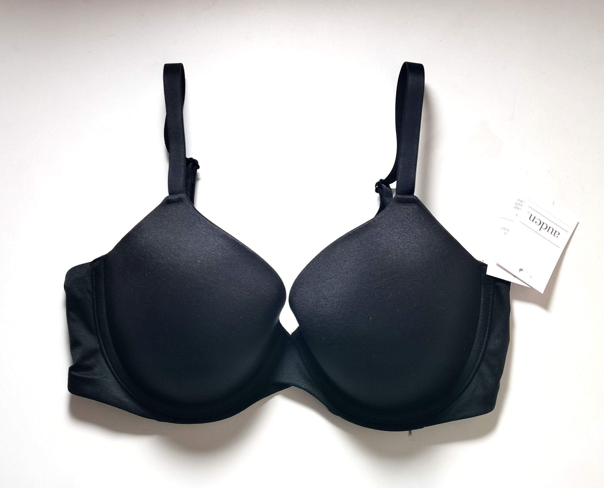 32D/DDE光面莫代尔内衣黑深蓝色薄款大罩杯大胸显美背小底围文胸