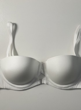 303234CDD白色光面软钢圈半杯抹胸可拆卸夏季简约薄款1/2婚纱套装