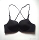 607075ABCDD黑色光面无钢圈前扣交叉美背薄款 夏天小底围文胸套装