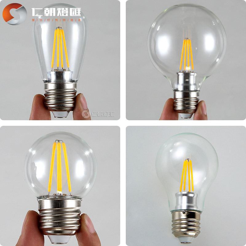 led复古e27节能灯4w高亮光源单灯爱迪生led四连体灯丝灯泡