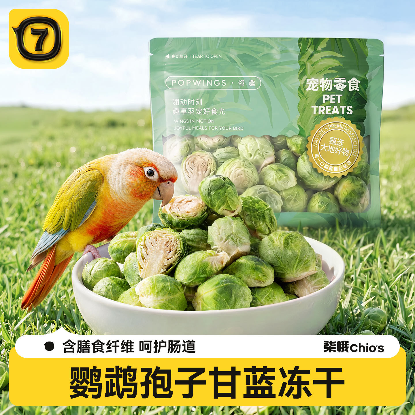中小型鹦鹉整颗冻干孢子甘蓝补充膳食纤维促消化拌粮训练营养零食