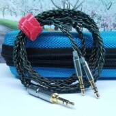 耳机线材 3.5双2.5插头4.4平衡头戴式 4股银铂丝高解析耳机线 双