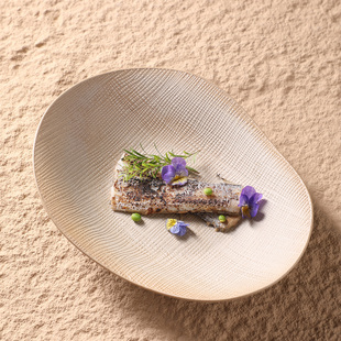 粗陶异形盘装菜盘叶子盘西餐盘水果盘深盘汤盘中古风陶瓷餐厅餐具