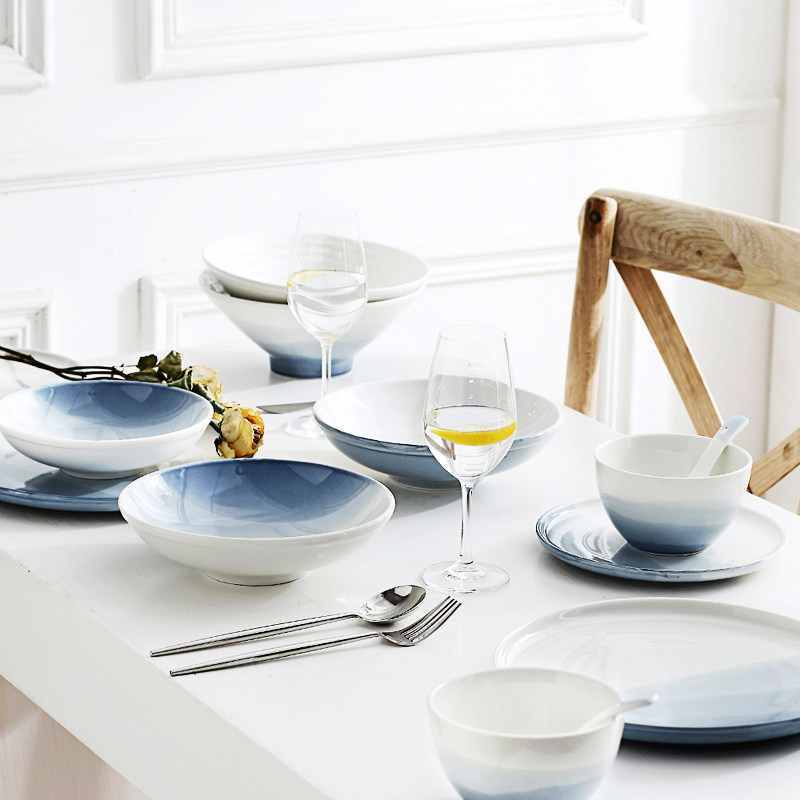 北欧陶瓷餐具家用碗碟套装情侣成套碗盘单人简约4人吃饭碗汤碗,餐饮具,碗,淘宝优惠券,粉丝福利购,淘宝优惠卷