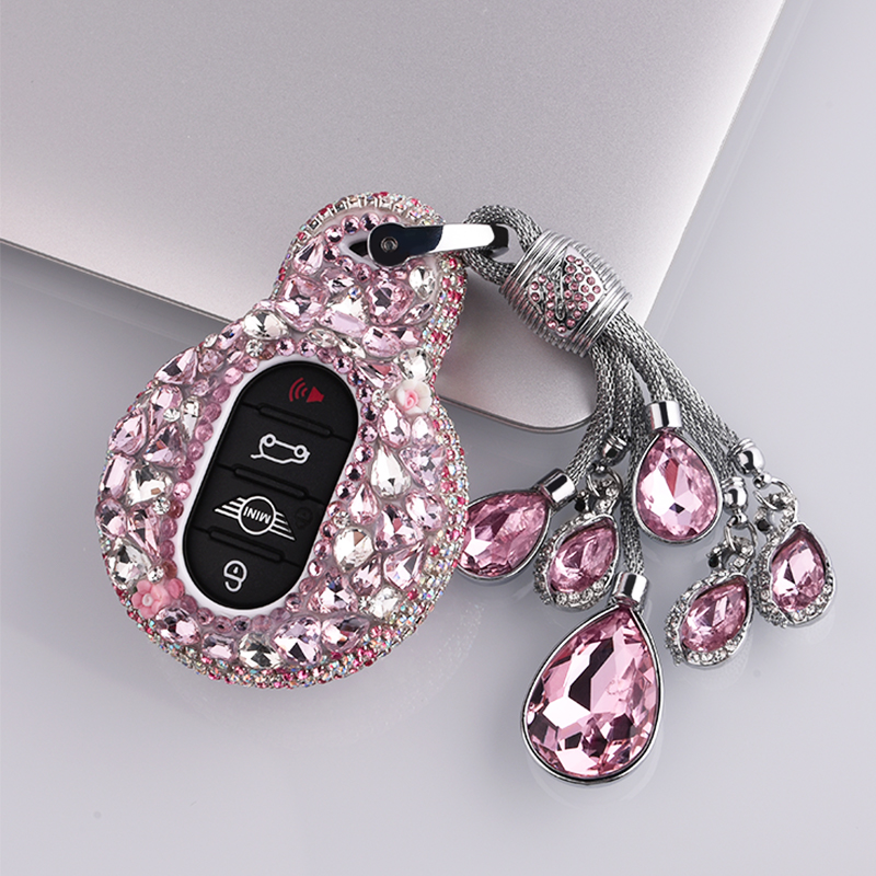 适用于宝马mini钥匙套2023款迷你F54F55F56车钥匙包壳扣镶钻女