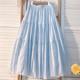 半身裙女2026春夏季 棉小清新淡蓝甜美显瘦A字裙温柔风宽松中长款
