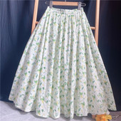 清货少量2026夏季 半身裙女棉质柔软亲肤a字裙显瘦碎花中长裙品质
