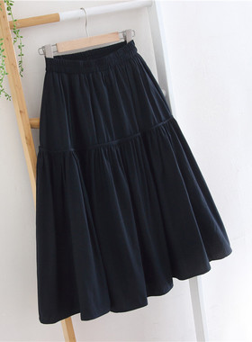 早春夏款新品2026纯色百搭舒适薄款棉麻长裙宽松休闲半身裙女伞裙