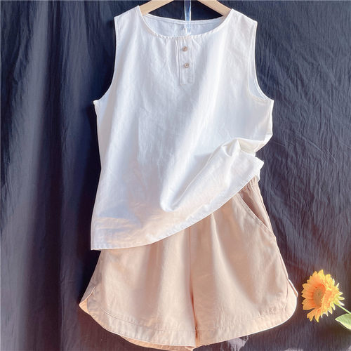 花与竹棉麻2023自制背心套装