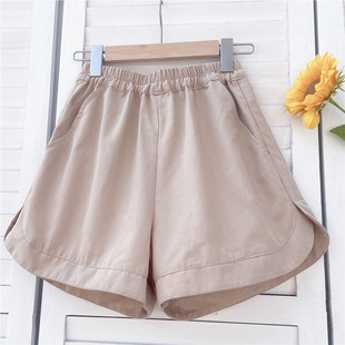 2026夏季女装新款棉麻短裤子松紧腰口袋百搭休闲宽松品质做工阔腿