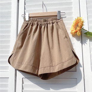 2026年短裤女春夏季休闲阔腿裤子外穿棉麻卡其色宽松品质做工显瘦