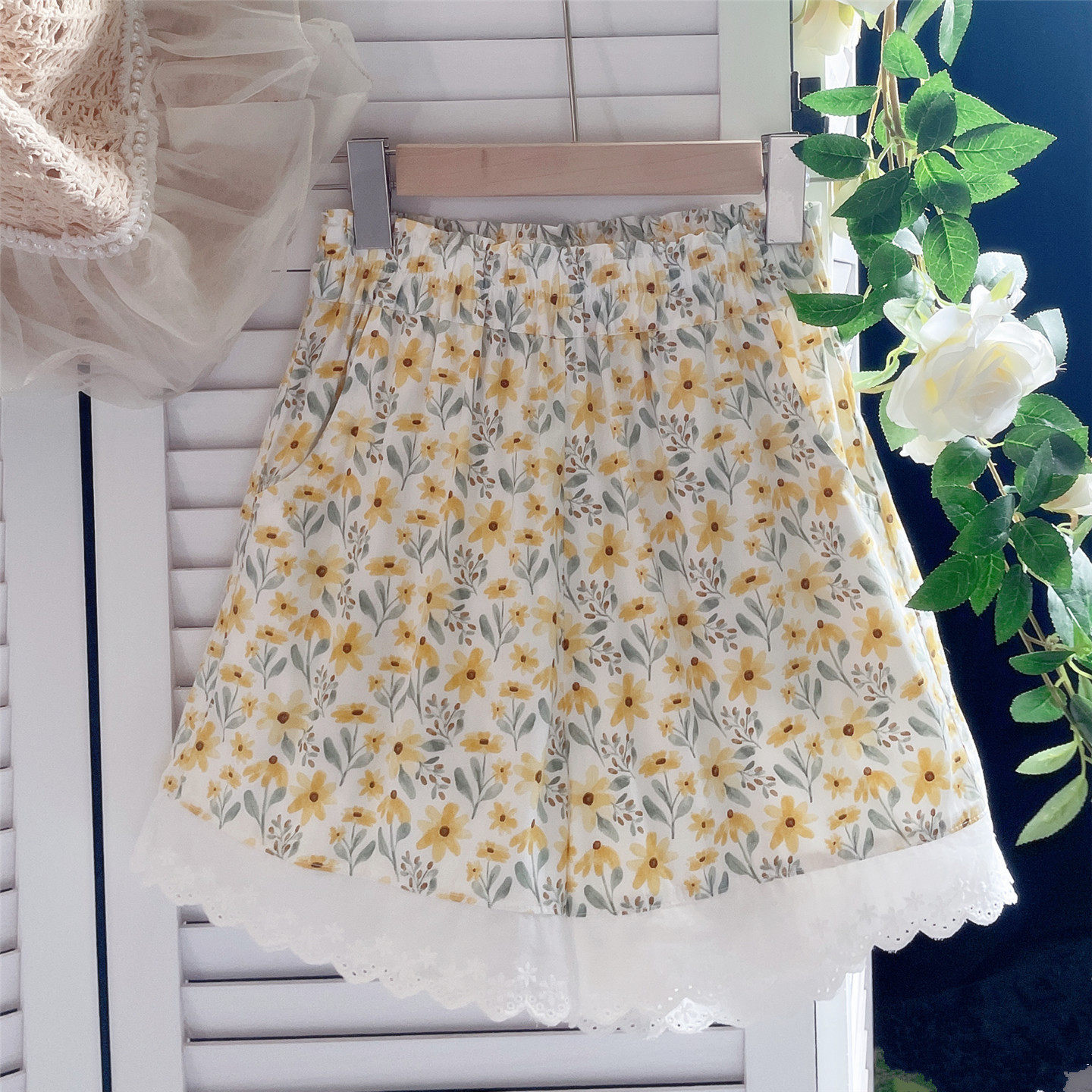 2026夏季短裤女生小个子休闲裤子宽松纯棉碎花家居裤休闲外穿独家