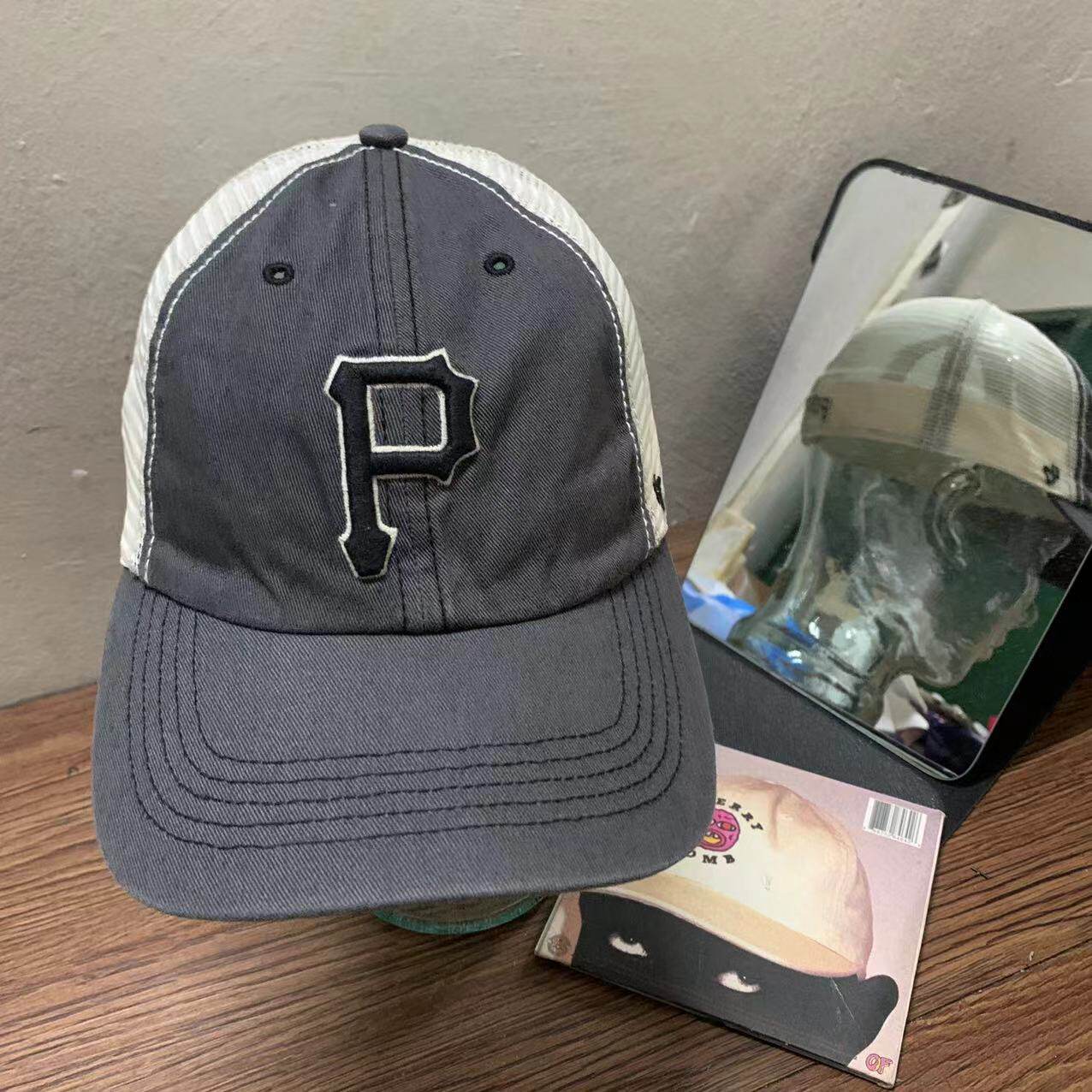 55-59cm elastische uneinstellbare Netz kappe Baseball kappe American Retro Nischen atmungsaktive Wassermelone Hut Shop S9