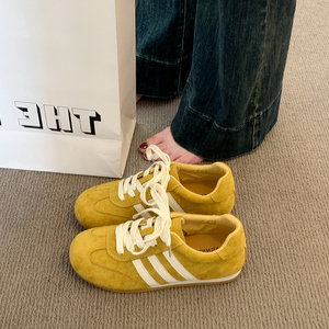 德训鞋新款德训鞋女真皮平底复古阿甘鞋百搭休闲运动板鞋子单鞋