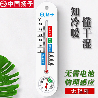 扬子温度计家用室内精准壁挂式测室温大棚养殖专用婴儿房温湿度表
