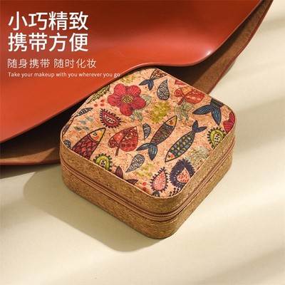 复古首饰盒便携式耳钉戒指项链手饰黄金收纳盒小型饰品盒2025新款