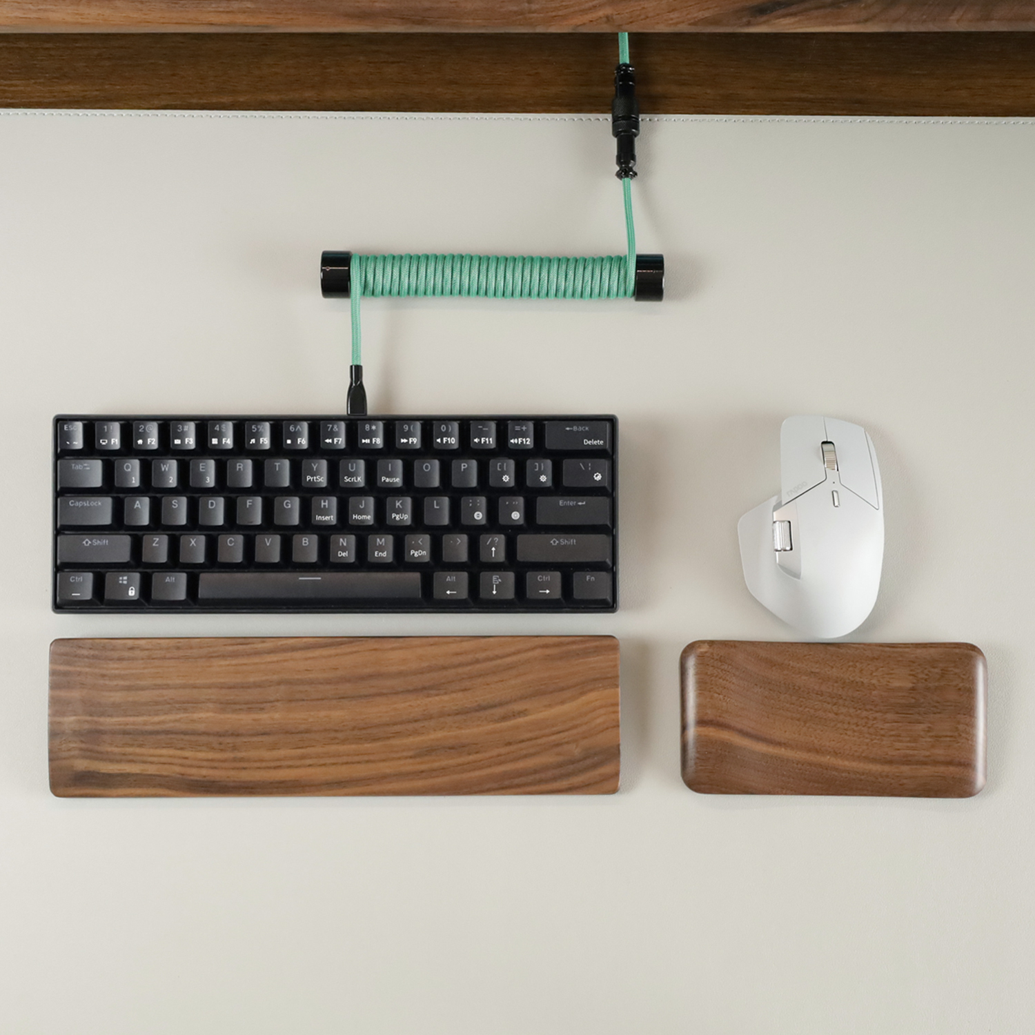 键盘手托 滑鼠标垫护腕垫60/87/104键机械键盘手托木质掌枕垫拖架