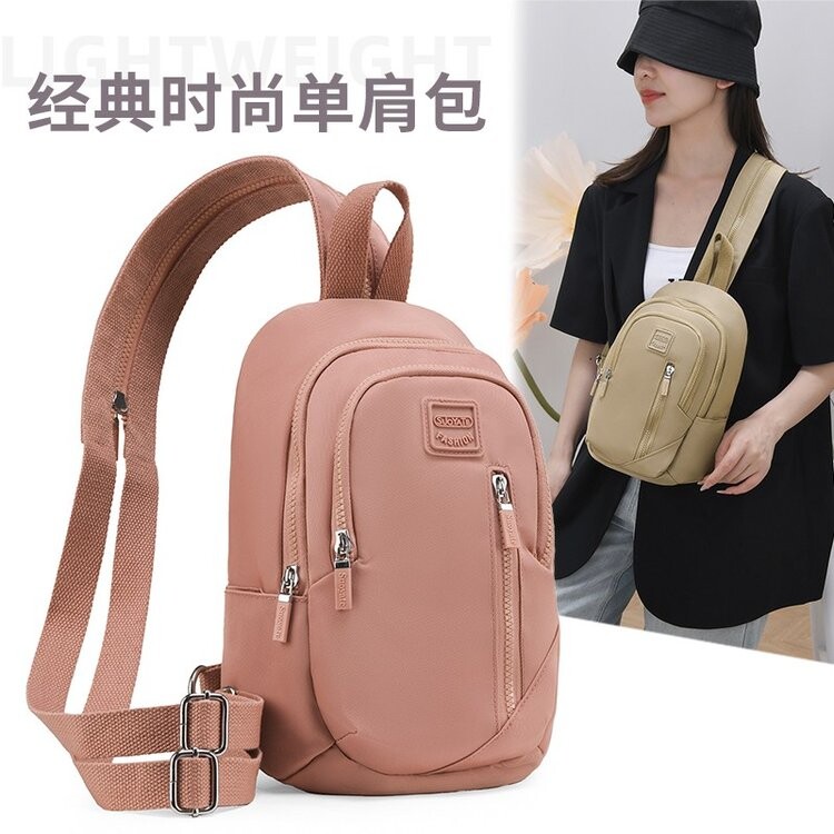 新款小巧双肩包女新款时尚尼龙布女式背包三用轻便旅行胸包多功能