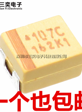 TAJB107K016RNJ 钽电容 16V100UF B型 107C 体积3.5*2.8 黄色3528