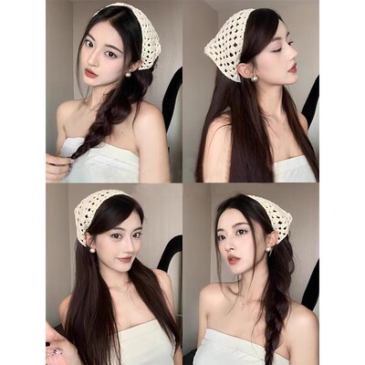 镂空三角头巾女出游拍照百搭头饰