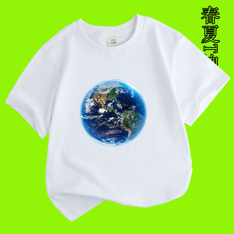 学生生态世界爱护保护环境绿色地球短袖T恤夏亲子衣服儿童装班服