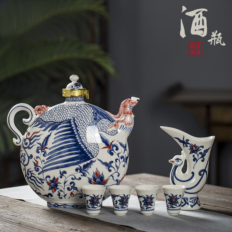 承启景德镇仿古陶瓷密封酒瓶3斤装家用酒壶酒坛子空白酒瓶泡酒瓶