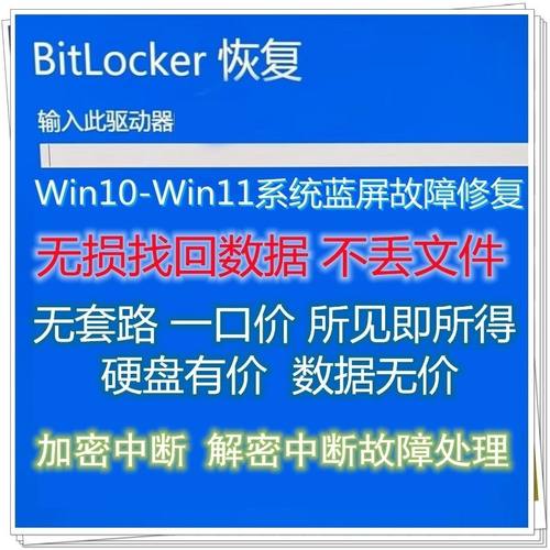 Bitlocker恢复密钥蓝屏版本不兼容加密中断解密硬盘密码数据恢复