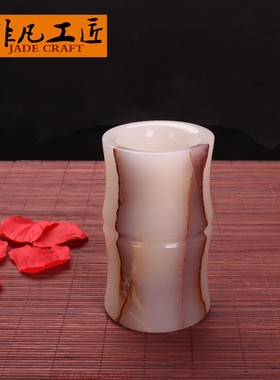 玉石手工艺商务风教师节礼物笔筒