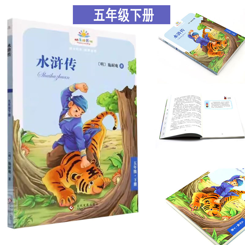 RT69包邮 水浒传5年级下 文化发展出版社小说图书书籍