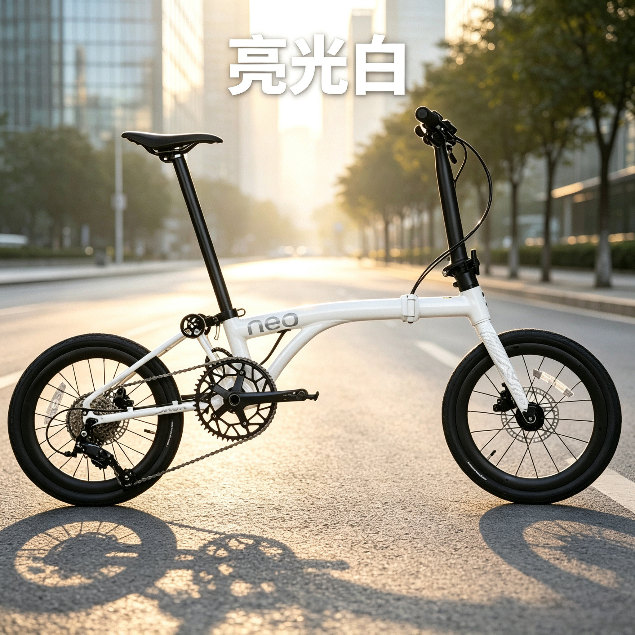 JAVA佳沃NEO三折叠通勤城市自行车小轮径16寸桶轴油碟便携9速折叠图片