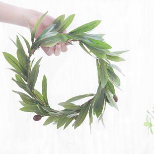 仿真花橄欖枝葉花環(huán)頭環(huán)畢業(yè)頒獎(jiǎng)運(yùn)動(dòng)會(huì)漿果花環(huán)月桂葉花冠