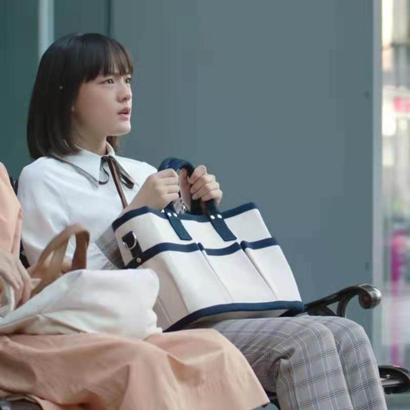 生活家邱冬娜文淇同款2023新款小众帆布单肩大容量手提斜挎托特包