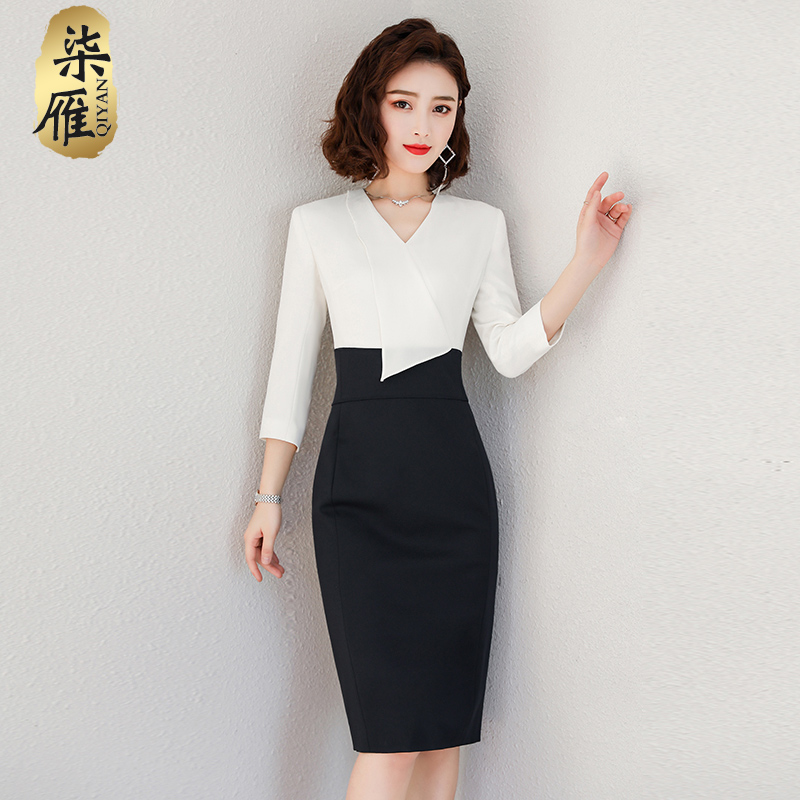 2025春秋款职业连衣裙女时尚显瘦中长款包臀裙气质女神范ol工作服
