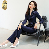 时髦正装 职业套装 总裁商务工作服 时尚 系带西服正装 女夏季 气质西装