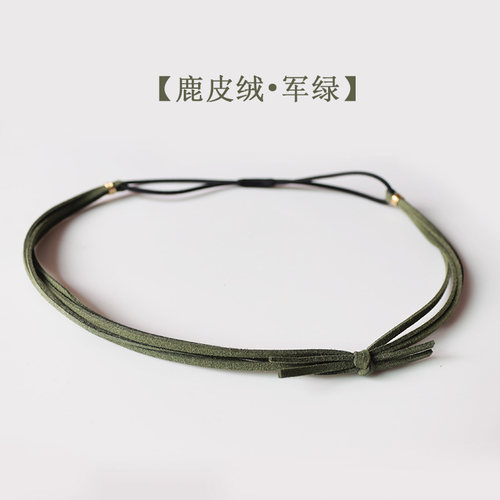 GGWW发饰简约级细发箍 鹿皮绒 发带束发 小清新 蝴蝶结 百搭头箍