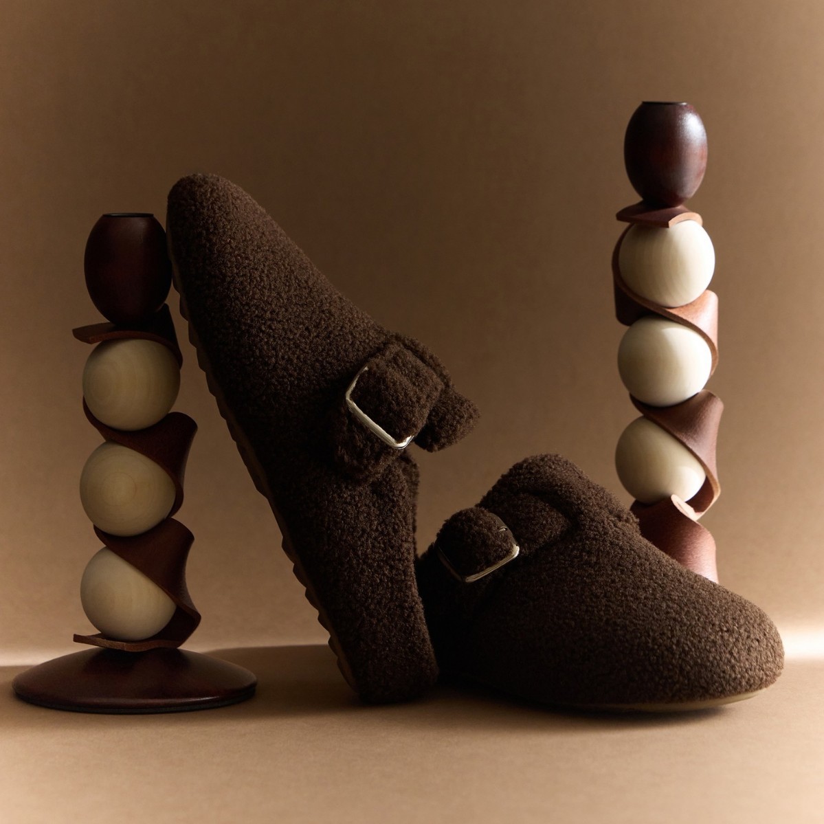 包头一脚蹬羔毛颗粒绒勃肯鞋半拖男女款秋冬毛毛外穿百搭拖鞋冬