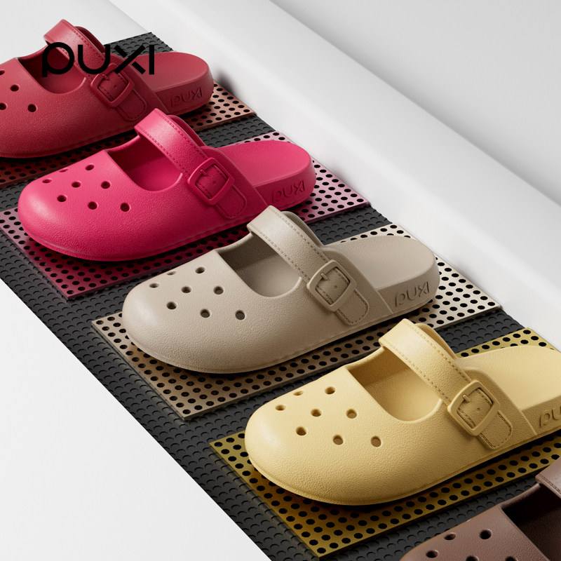 朴西居家包头百搭玛丽珍洞洞鞋女士室内防滑eva可外穿简约凉拖鞋