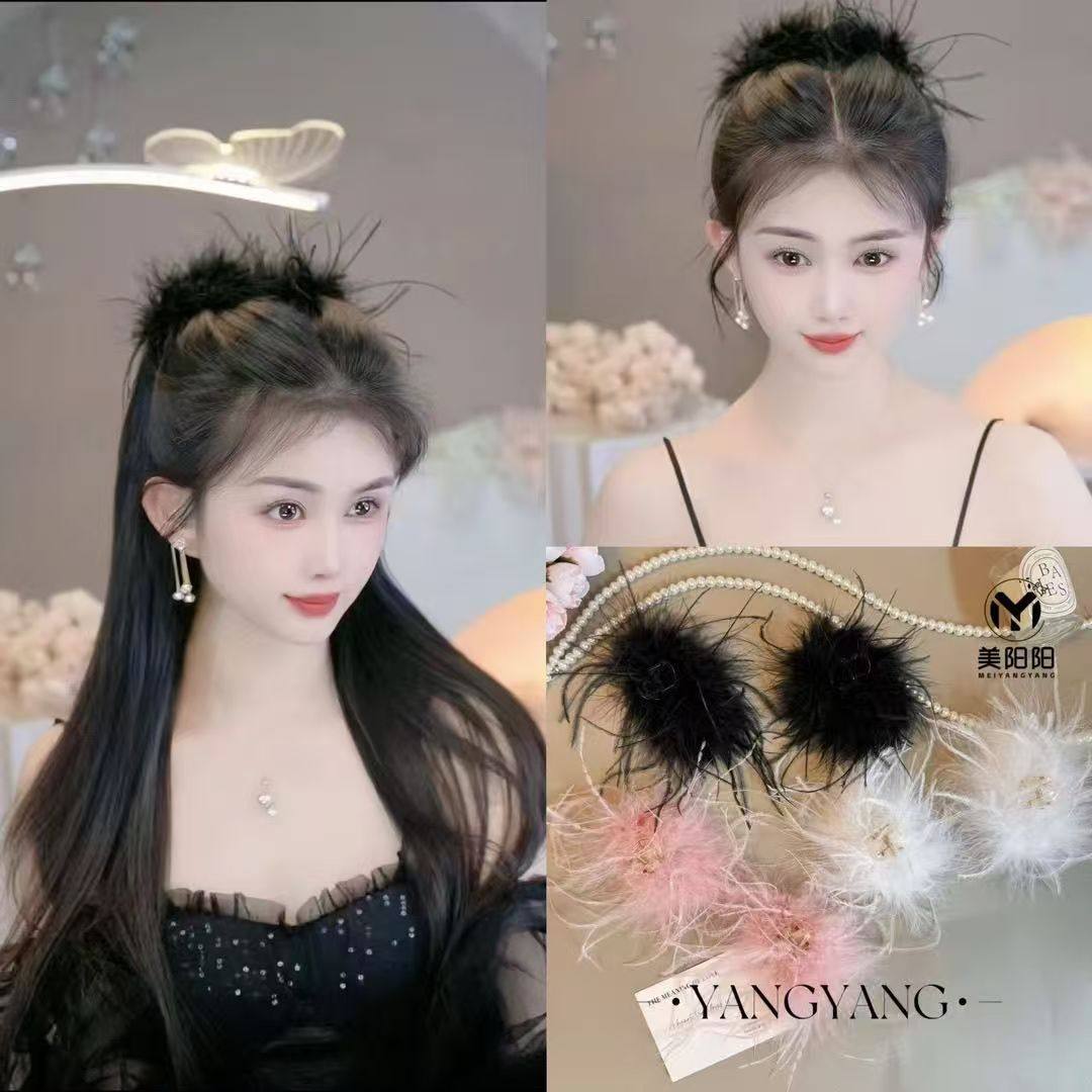 ins风超仙网红羽毛夹刘海夹鸵鸟气质高级感夹子碎发夹7CM抓夹头饰,饰品/流行首饰/时尚饰品新,发饰,淘宝优惠券,粉丝福利购,淘宝优惠卷
