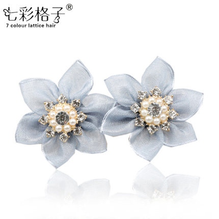 七彩格子头饰 布艺发卡韩国蝴蝶结发饰韩版饰品A0204