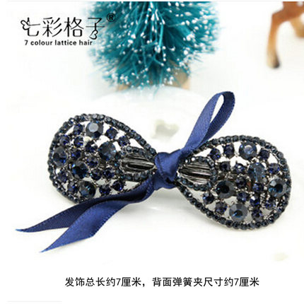 七彩格子古典饰品发夹发饰韩国头饰水钻弹簧夹横夹顶夹发夹一字夹