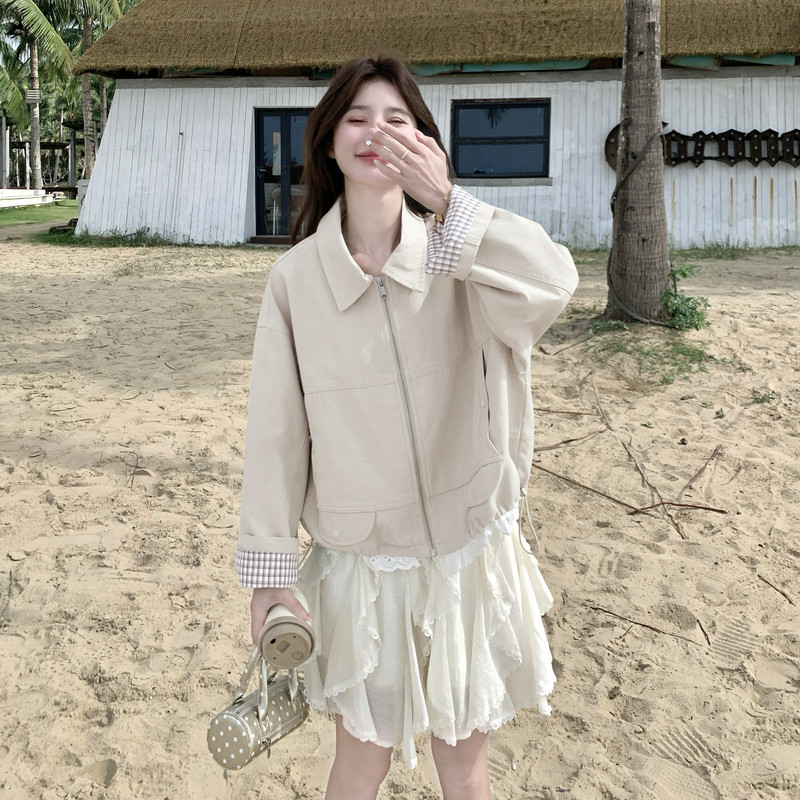 196现货米白短外套女7031M新款P170控265，女装短外套，昱喆服饰