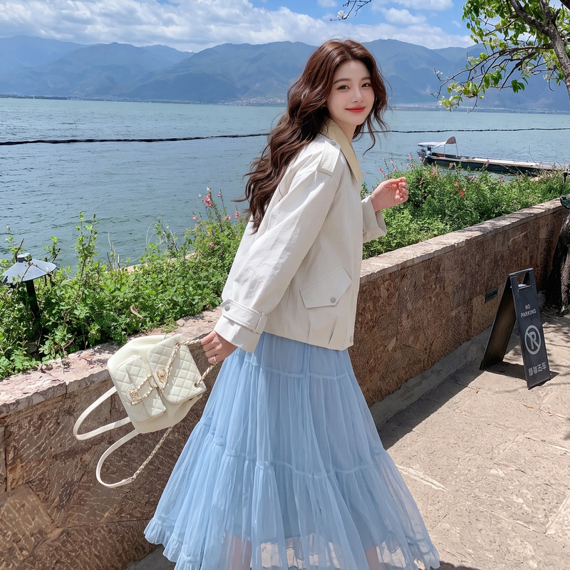 现货短外套女PU皮拼接2C512-7035-P165-K255,女装短外套,昱喆服饰