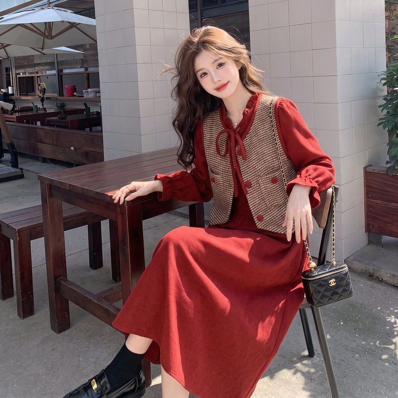 现货时尚套装两件套马甲连衣裙新款2C512-919-P155-K208,女装套装/套裙,昱喆服饰