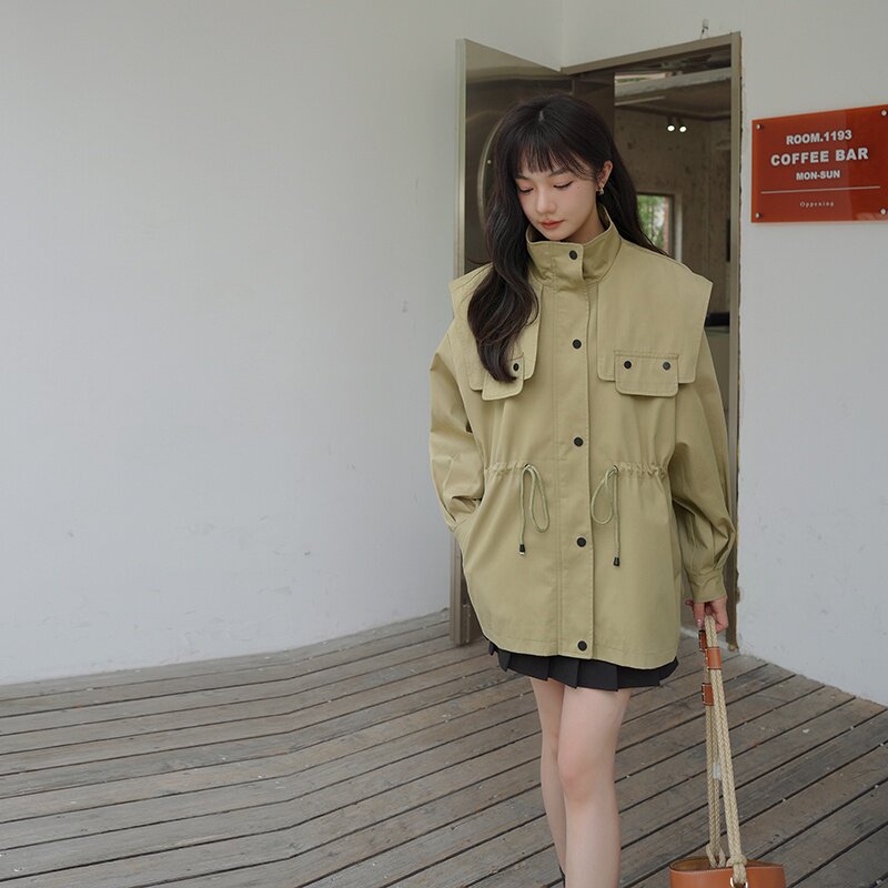 196现货短风衣外套女A105新款P145控198,女装风衣,昱喆服饰