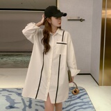 196现货连衣裙衬衫裙A162白色P105控158，女装连衣裙，昱喆服饰